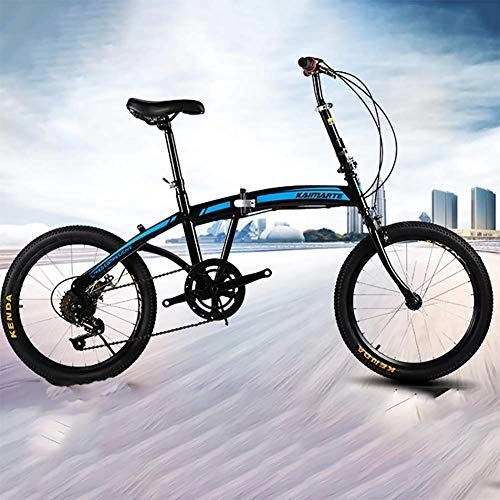 Folding Bike : CHHD Variable Speed Mountain Bike Folding Bicycle Single Speed 7 Speed Male And Female Student Car Integrated Wheel Mountain Bike Bicycles School Sports, A3