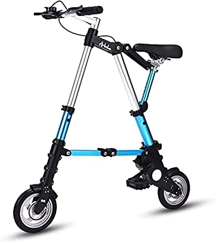Folding Bike : CNDZC Mini Foldable Bicycle 8 Inch Portable Folding Bike Ultra Light Adult Student Folding Carrier Bicycle for Sports Outdoor Cycling Travel Commuting, Blue, Exquisite