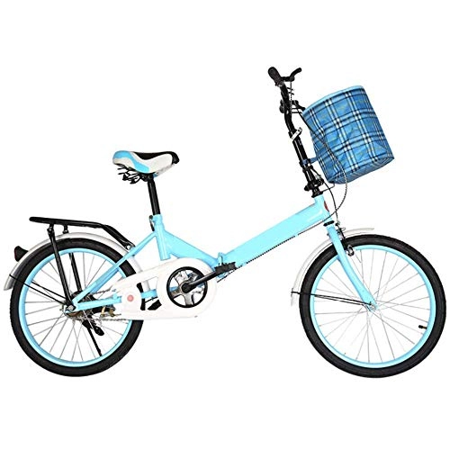 Folding Bike : COUYY Bike 20 inch bicycle adult folding bicycle elementary and middle school students bicycle, Blue