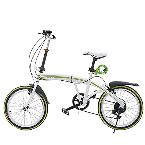 Folding Bike : COUYY Folding bicycle 20 inch folding bicycle variable speed adult bicycle folding bicycle, Green