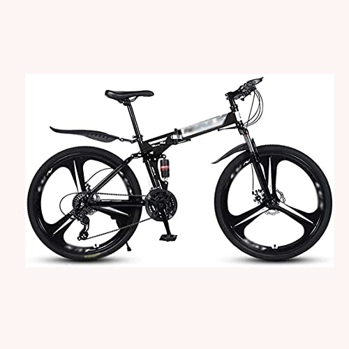 Folding Bike : COUYY Folding mountain bike full suspension 21-speed variable speed with aluminum frame disc brakes men's and women's bicycles, 3knives