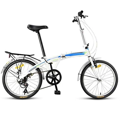 Folding Bike : COUYY Folding system mountain folding bike, city folding bike, one size for men, women, children, suitable for all 7-speed gears, Blue