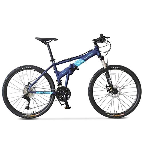 Folding Bike : CXY-JOEL 27-Speed Variable-Speed Folding Bike Mountain Bike Adult Student Men and Women Bicycles Hard-Tail Mountain Bike Bicycle-27-26 Inches-Blue, 27-26 Inches-Blue