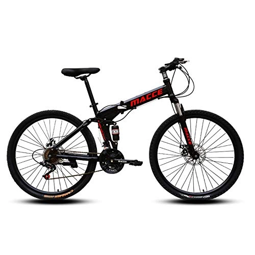 Folding Bike : Dafang Mountain bike 27 speed bike mountain folding bike 26 inch variable speed double shock absorber bike-Spoke wheel black_twenty one