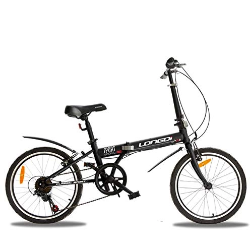 Folding Bike : DBSCD Adults folding bicycles, Foldable bikes Variable speed Student Small wheel Gift bike Foldable bicycle-black 20inch