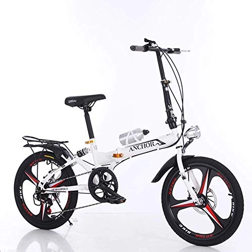 Folding Bike : dfff City Bike Uni Adults Folding Mini Bicycles Lightweight For Men Women Ladies Teens Classic Commuter With Adjustable Handlebar Seat, aluminum