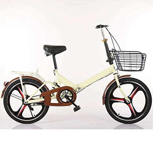 Folding Bike : DFKDGL 20 Inch Wheel Disc Brake Folding Bike For Adults Men And Women, Portable Outdoor Bikes, High Carbon Steel Cruiser Bike With Rear Shelf, Comfort Saddle (Color : Pink) Unicycle