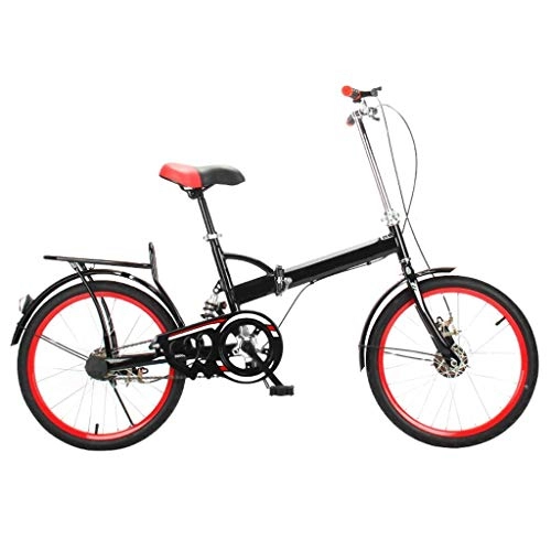 Folding Bike : DFKDGL Beach Cruiser Bike For Adult Womens BikeHigh Carbon Steel Frame Mountain Bike Male And Female Adult Single Speed / Variable Speed Mini Folding Bike-20-inch Wheels Lightweight Bikes (Color :