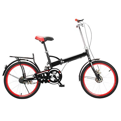 Folding Bike : DFKDGL Women's Adult Men's City Bike, Portable Shock Absorber Folding Bike Bicycles, Variable Speed Comfortable Bicycle, 20 Inch Wheel (Color : E) Unicycle