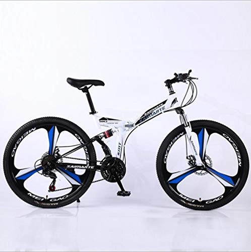 Folding Bike : DGAGD 24 inch folding mountain bike adult off-road soft tail bicycle three-wheel-green_27 speed