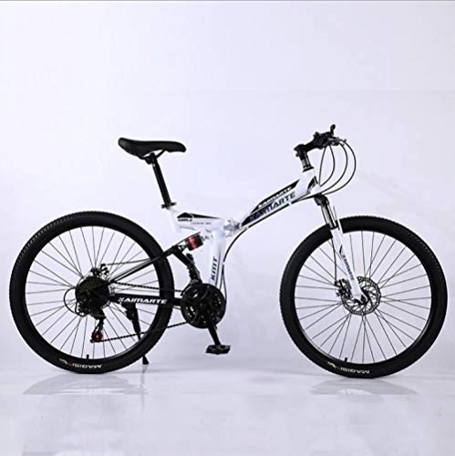 Folding Bike : DGAGD 26 inch folding mountain bike adult off-road soft tail bicycle spoke wheel-blue_27 speed