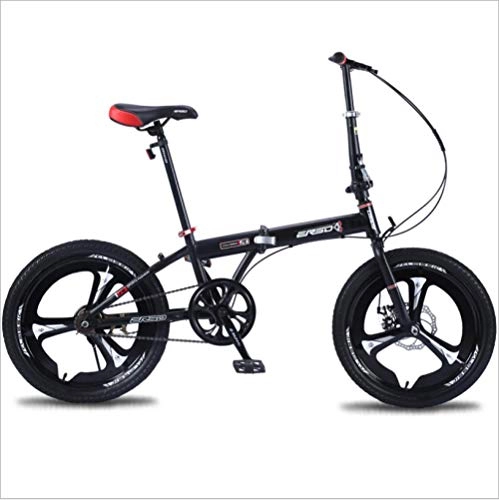 Folding Bike : DGAGD Folding Bicycle 20 Inch Lightweight Adult Bicycle Super Light Portable Student Bicycle-Black