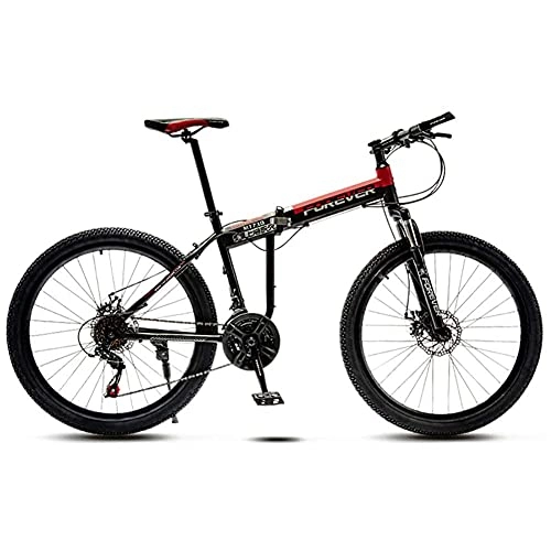 Folding Bike : DGHJK 26 Inch Mountain Bike, Folding Bicycle Adult Bike Men, Speed Mountain Bicycle Full Suspension MTB Bike Men Women