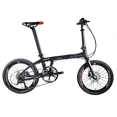 Folding Bike : DGHJK Folding Bike, 20 Inch Carbon Fiber Adult Foldable Bicycle, Lightweight City Bike For Unisex Student