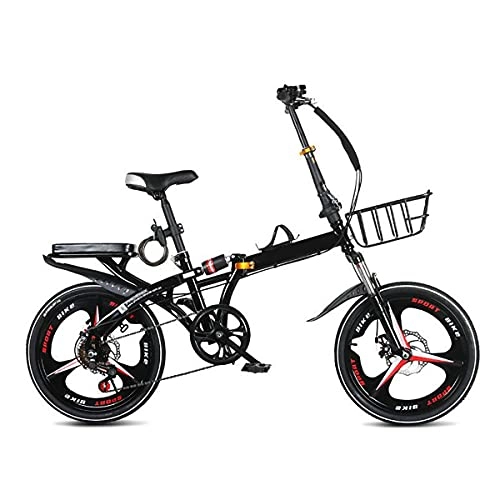 Folding Bike : DKZK Folding Bicycle 16 / 20 inch folding bike ultra light portable mini variable speed bicycle dual disc brakes to work city bike