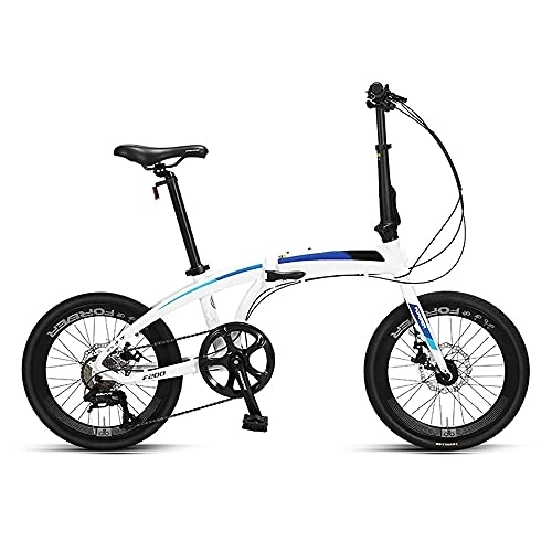 Folding Bike : DODOBD 20 Inch Folding Bicycle 8-Speed Variable Speed, Carbon Steel Foldable Bicycle Small Unisex, Front V Brake And Rear Brake, Adult Portable Bicycle City Bicycle