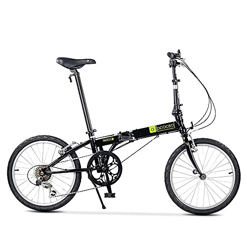 Folding Bike : DODOBD Foldable Bike, 20 Inch Comfortable Mobile Portable Compact Lightweight 6 Speed Finish Great Suspension Folding Bike for Men Women, Students and Urban Commuters