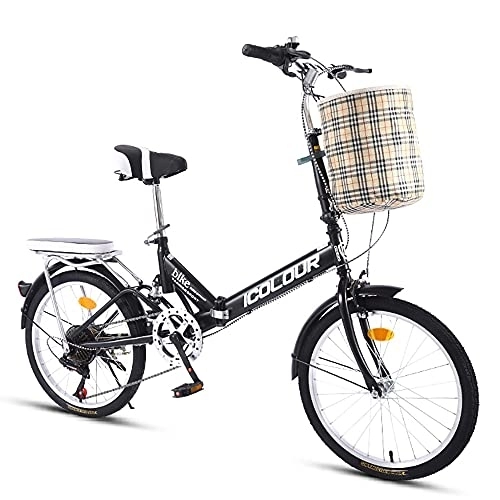 Folding Bike : DODOBD Foldable Bike, City Bicycle 20 Inch Comfortable Mobile Portable Compact Lightweight Finish Great Suspension Folding Bike for Men Women Students and Urban Commuters