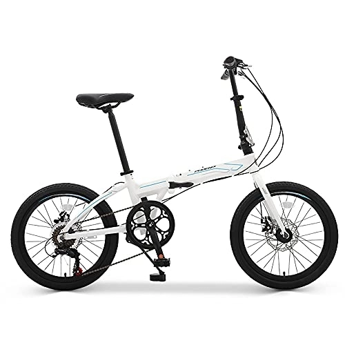 Folding Bike : DODOBD Folding Bicycle 20-inch 7-speed Shift Variable Speed Male and Female Adult Ultra-Light Spoke Wheel Bicycle, Aluminum Alloy Folding Frame