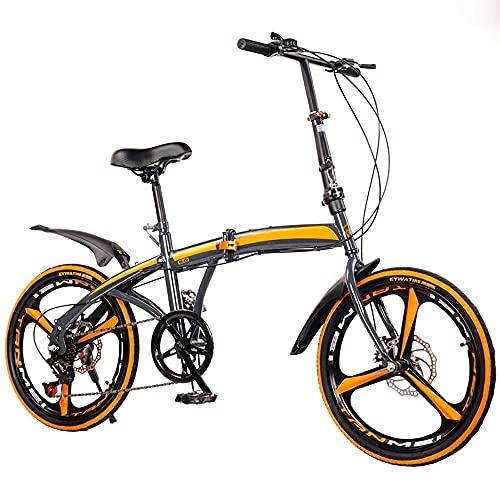 Folding Bike : DODOBD Folding City Bike 20 Inch Bicycle 7 Speed Gears, Carbon Steel Foldable Bicycle Small Unisex Folding Bicycle 7-Speed Variable Speed, Adult Portable Bicycle City Bicycle