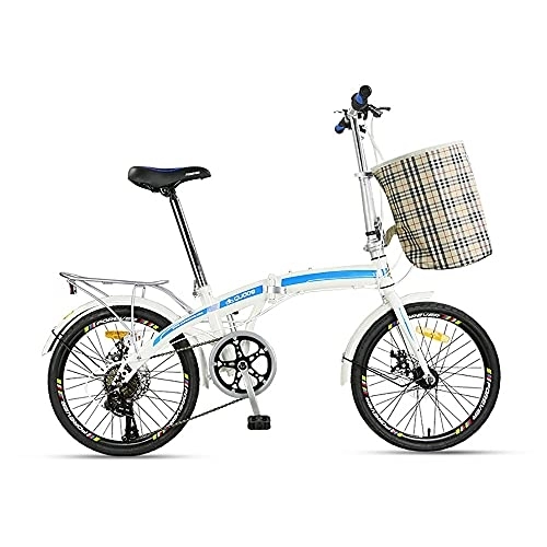Folding Bike : DODOBD Folding City Bike Bicycle, 20 Inch Carbon Steel Foldable Bicycle for adults, Lightweight Alloy Bike, Folding Bicycle 7-Speed Variable Speed, Adult Portable Bicycle City Bicycle