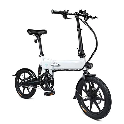 Folding Bike : DOTU 1Pcs Electric Folding Bike, Foldable Bicycle Adjustable Height Portable with LED Front Light Easy to Store in Caravan Motor Home Silent Motor E-bike for Cycling