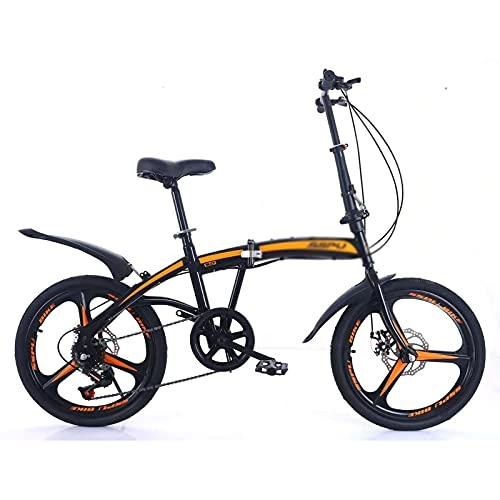 Folding Bike : DQWGSS 20-Inch Folding Bike, One-Wheel Folding Bike, Comfortable And Portable Variable Speed Dual Disc Brake Bike, Used for Exercise And Going Out, Black