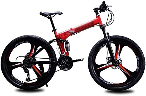 Folding Bike : Dual Suspension Mountain Bikes Comfort & Cruiser Bikes Mountain Bikes Folding 24 Inches Wheels City Road Bike Outdoor Folding Bicycle (Color : Red Size : 27 Speed)-24_Speed_Silver