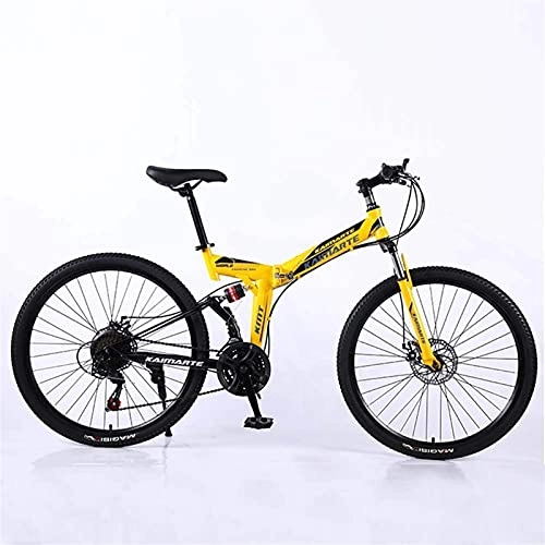 Folding Bike : Eortzzpc Folding Mountain Bike 24 Inch Adult Variable Speed Lightweight Mini Small Student Country Bike, Double Disc Brake, Adjustable Seat Bikes (Color : B)