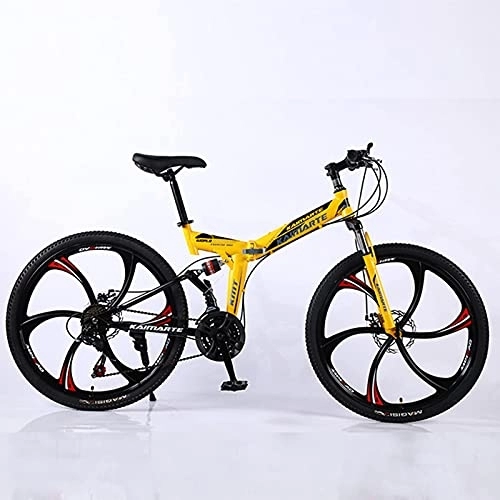 Folding Bike : FAXIOAWA Mountain Bike, Adult Folding Mountain Bike 26 Inch 27Speed Variable Speed Road Bicycle Cycling Off-road Soft Tail Bicycle Men Women Outdoor Sports Ride BU 3 wheels- 26" 21SPD (Yl 6 Wheels 26)