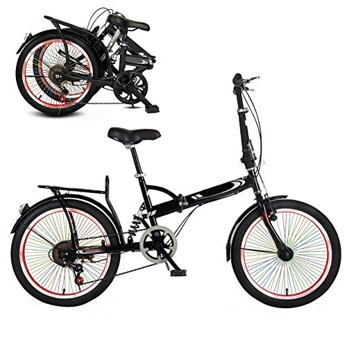 Folding Bike : FBDGNG 20 Inches Adult Foldable City Commuter Bicycles, Lightweight MTB Bike, 6 Speed Folding Bicycle, Mens Womens Mountain Bike