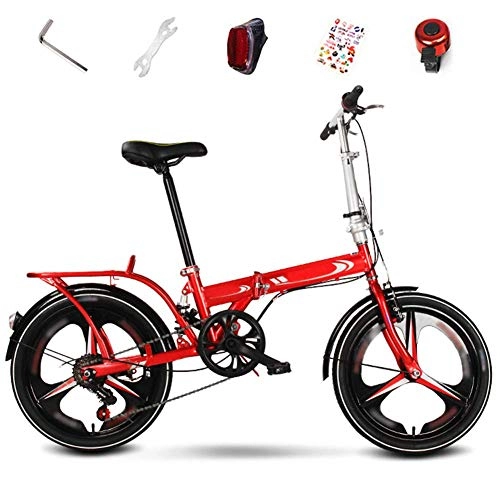 Folding Bike : FBDGNG Folding Mountain Bike, 6-Speed Unisex Adult Bicycle, 20 Inches Off-road MTB Bike, Foldable Commuter Bike