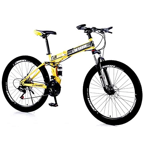 Folding Bike : FEIFEImop 67-inch Full Suspension Folding Mountain Bike 24-speed Gearbox, Bicycle Mountain Bike Foldable Frame With 25-inch Large Wheels, Stable Shock Absorption, Suitable For Everyone