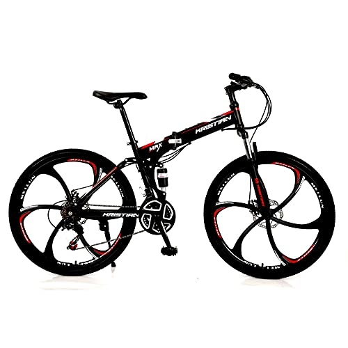 Folding Bike : FEIFEImop Adult Six-wheel Folding Bicycle, Comfortable Folding Bicycle 173 Cm, With 30-speed Gearbox System, Easy To Travel And Carry, Red