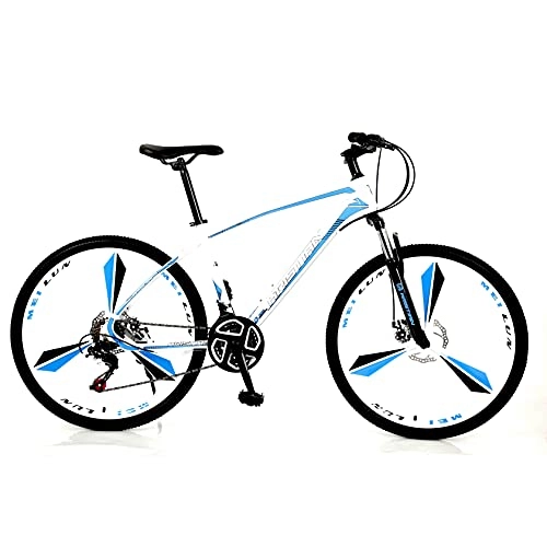 Folding Bike : FEIFEImop Three-pole Wheels, Folding Bicycle, Compact Bicycle With 27-speed Gearbox, Frisbee Disc Brake, High-strength 25-inch Steel Rim, Unisex, Easy To Fold, Blue