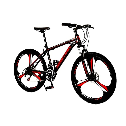Folding Bike : FEIFEImop Three-wheel Foldable Station Wagon 27-speed Full Suspension Mountain Bike 15-inch (about 69 Cm) Large Tire Disc Brake Neutral Style, 173 Cm Body, Easy To Carry, Red