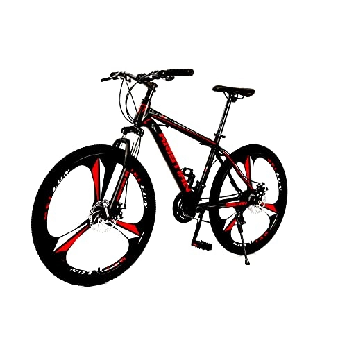 Folding Bike : FEIFEImop Three-wheel Folding Bike Suitable For Everyone, 67-inch Body, 27-speed Gearbox, Mechanical Disc Brakes, Easy-to-fold Touring Bike, Easy To Travel In Big Cities, Red