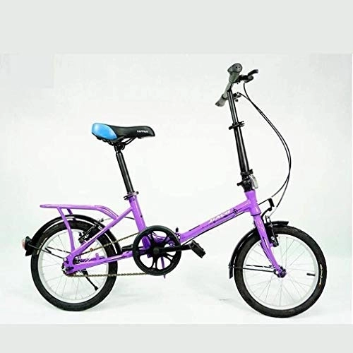 Folding Bike : FHKBB 16 inch portable folding bicycle child adult men and women students lightweight folding bicycle leisure bicycle (Color : B)