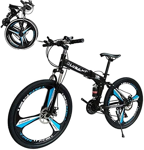 Folding Bike : FMOPQ 26 inch Bikes Folding Bicycle Mountain Bike Dual Disc Brake Double Shock 21 / 24 Speed Lightweight and Durable for Men Women Bike 5-27 24 Speed fengon