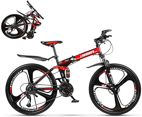 Folding Bike : Foldable Bike Adult Folding Mountain Bicycle Folding Outroad Bicycles Streamline Frame Folded Within for 26inch 21Speed Men Women Outdoor Bicycle-red