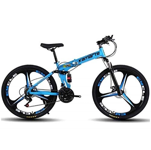 Folding Bike : Foldable MountainBike, MTB Bicycle With 3 Cutter Wheel, 8 Seconds Fast Folding Mens Women Adult All Terrain Mountain Bike, Maximum Load 180kg, 002 27stage Shift, 24 inches