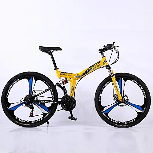 Folding Bike : Foldable MountainBike, MTB Bicycle With 3 Cutter Wheel, 8 Seconds Fast Folding Mens Women Adult All Terrain Mountain Bike, Maximum Load 180kg, 005 24stage Shift, 24 inches