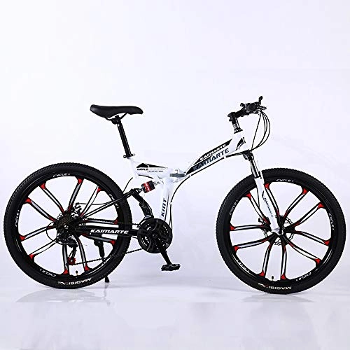 Folding Bike : Foldable MountainBike, MTB Bicycle With 3 Cutter Wheel, 8 Seconds Fast Folding Mens Women Adult All Terrain Mountain Bike, Maximum Load 180kg, 006 21stage Shift, 26 inches
