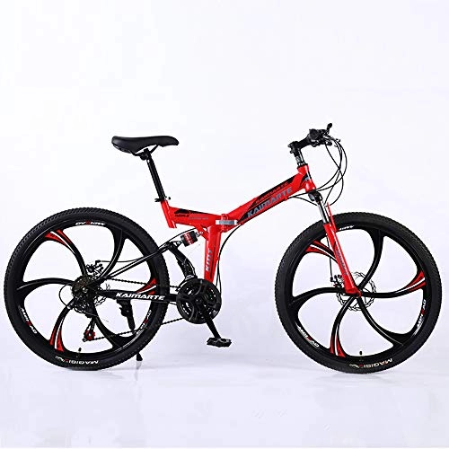 Folding Bike : Foldable MountainBike, MTB Bicycle With 3 Cutter Wheel, 8 Seconds Fast Folding Mens Women Adult All Terrain Mountain Bike, Maximum Load 180kg, 012 27stage Shift, 24 inches