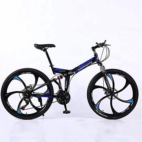 Folding Bike : Foldable MountainBike, MTB Bicycle With 3 Cutter Wheel, 8 Seconds Fast Folding Mens Women Adult All Terrain Mountain Bike, Maximum Load 180kg, 014 24stage Shift, 26 inches