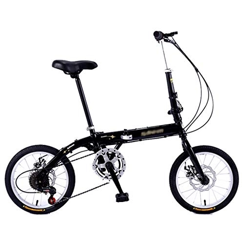 Folding Bike : Folding Bicycle 16 Inch Adult Folding Bicycle Ultra Light Variable Speed Portable Bicycle to Work School Commute Fast Folding Bicycle
