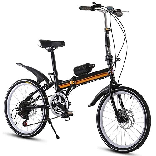 Folding Bike : Folding Bicycle, 20 Inch Adjustable Speed Lightweight Alloy Folding City Bike for Adult Kids Student Men And Women Outdoor Travel, 120Cm-180Cm, Black