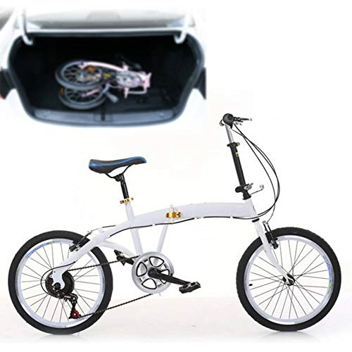 Folding Bike : Folding Bicycle - 20 Inch City Folding Bike，Portable Bicycle Folding Carrier Bicycle Bike，7 Speed Bike Double V Brake for Man, Woman, Child One Size Fits All