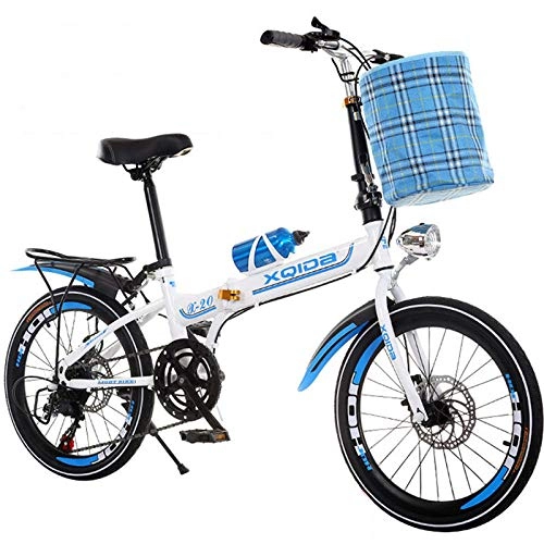 Folding Bike : Folding Bicycle 20 inch Variable Speed Adult Light Mini Wheel Bicycle-Dish Single Speed
