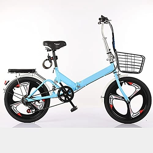 Folding Bike : Folding Bicycle, 20-Inch Women's Ultra-Light Portable Male And Female Adult Small Variable Speed Student Bicycle, C